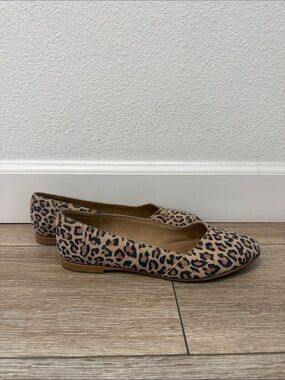 Tom’s Gemma Suede Leopard Print Women's Ballet Flats 9.5
